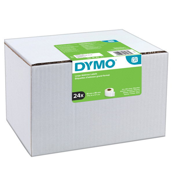 VALUE PACK 24 ROTOLI EICHETTE INDIRIZZI ESTESI 36X89MM BIANCO (260E/RT) DYMO LW 88333