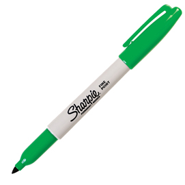MARCATORE PERMANENTE FINE RT CON CAPPUCCIO - PUNTA CONICA 1,0MM - VERDE - SHARPIE 29108