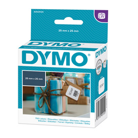 ROTOLO 750 ETICHETTE LW S0929120 - 25X25 MM - MULTIUSO RIMOVIBILE - BIANCO - DYMO 62460