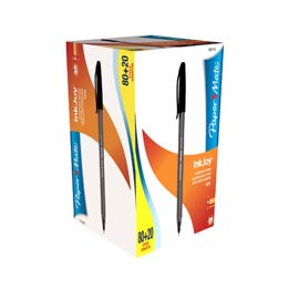 PENNA A SFERA CON CAPPUCCIO INKJOY 100 RT  - PUNTA 1,0MM - NERO - PAPERMATE - CONF. 80+20 PEZZI 77112