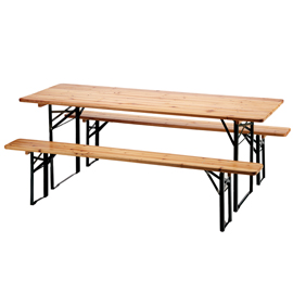 SET BIRRA RETTANGOLARE PIEGHEVOLE - 3 ELEMENTI - FERRO/LEGNO - GARDEN FRIEND 98832