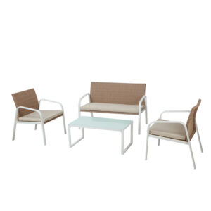 SALOTTO MADEIRA - BIANCO-BEIGE - GARDEN FRIEND - SET 4 ELEMENTI 91670