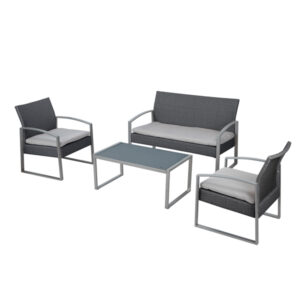 SALOTTO ALICANTE - BIANCO-GRIGIO - GARDEN FRIEND - SET 4 ELEMENTI 91673