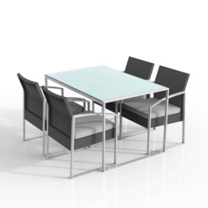 SET PRANZO BILBAO - NERO-GRIGIO - GARDEN FRIEND - SET 5 ELEMENTI 91674