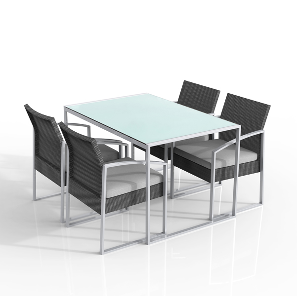 SET PRANZO BILBAO - NERO-GRIGIO - GARDEN FRIEND - SET 5 ELEMENTI 91674