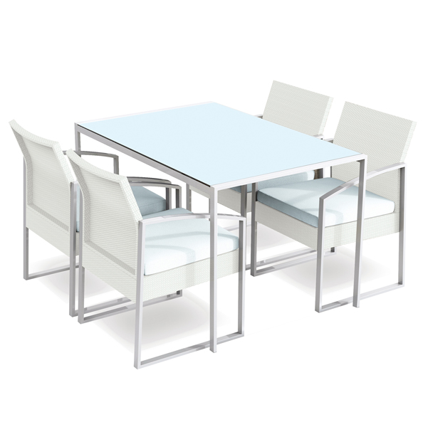 SET PRANZO BILBAO - BIANCO-GRIGIO - GARDEN FRIEND - SET 5 ELEMENTI 91675