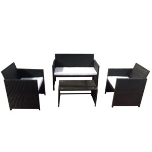 SALOTTO VALENCIA - NERO-BIANCO - GARDEN FRIEND - SET 4 ELEMENTI 91669