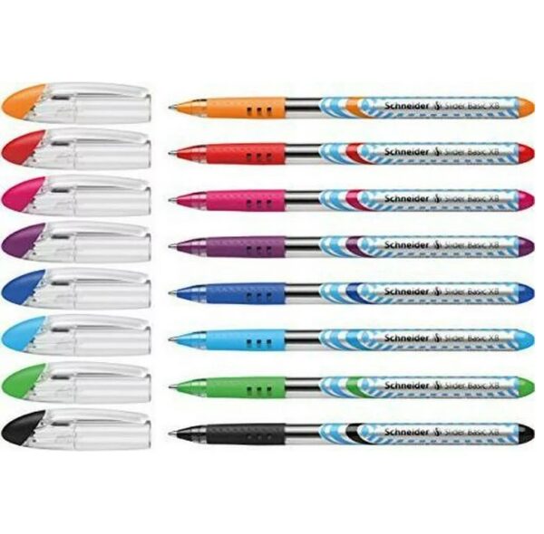 PENNA A SFERA SLIDER BASIC - PUNTA XB - VIOLA  ARANCIONE ROSA AZZURRO VERDE CHIARO  - SCHNEIDER 92697