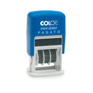 TIMBRO MINI DATER S160-L1 DATARIO + PAGATO - 4 MM - AUTOINCHIOSTRANTE - COLOP 38120