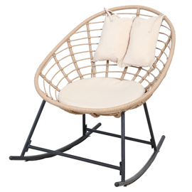 POLTRONA DONDOLO TAHITI IN POLYRATTAN COLOR NATURALE 100654
