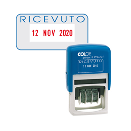TIMBRO S260-L1 DATARIO + RICEVUTO - 4 MM - AUTOINCHIOSTRANTE - BICOLORE - COLOP 48011