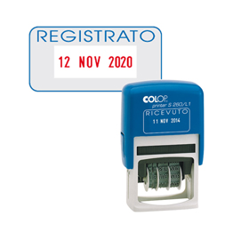TIMBRO S260-L3 DATARIO + REGISTRATO - 4 MM - AUTOINCHIOSTRANTE - BICOLORE - COLOP 48013