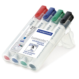 PENNARELLO WHITE BOARD MARKER LAVAGNA 4 COLORI PUNTA TONDA 2MM STAEDTLER 25108