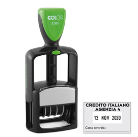TIMBRO DATARIO OFFICE S 360 - AUTOINCHIOSTRANTE - PERSONALIZZABILE - 30X45 MM - COLOP 38139