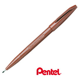 PENNARELLO SIGN PEN S520 PUNTA FELTRO - PUNTA 2,00MM - MARRONE - PENTEL 29861
