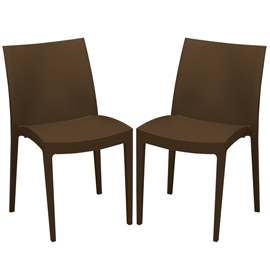 SEDIA VENICE - 51 X 49 X 80 CM - POLIPROPILENE - MOKA - GRANDSOLEIL - CONF. 2 PEZZI 97495