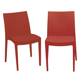 SEDIA VENICE - 51 X 49 X 80 CM - POLIPROPILENE - ROSSO - GRANDSOLEIL - CONF. 2 PEZZI 97496