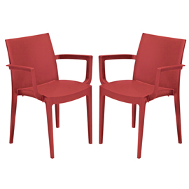 SEDIA VENICE - CON BRACCIOLI - 59 X 51 X 80 CM - POLIPROPILENE - ROSSO - GRANDSOLEIL - CONF. 2 PEZZI 97498