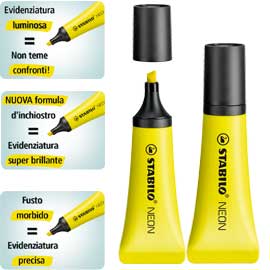 STABILO NEON  EVIDENZIATORE   GIALLO  STABILO 70760