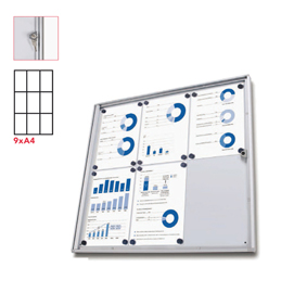 BACHECA PER INTERNI ECONOMY - MAGNETICA - 9 FOGLI A4 - ANTA BATTENTE - STUDIO T 83286