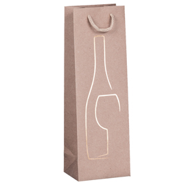 SHOPPER PORTABOTTIGLIE - CON MANICI IN CORDA - 12 X 37 X 9 CM - AVORIO - REX SADOCH 94713
