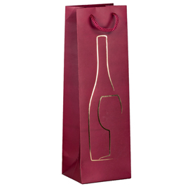 SHOPPER PORTABOTTIGLIE - CON MANICI IN CORDA - 12 X 37 X 9 CM - ROSSO - REX SADOCH 94712