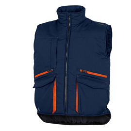 GILET IMBOTTITO SIERRA 2 - TELA-POLIESTERE-COTONE FODERATO - TAGLIA L - BLU-ARANCIO - DELTAPLUS 82372