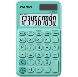 CALCOLATRICE TASCABILE SL-310UC - 10 CIFRE - VERDE - CASIO 82860