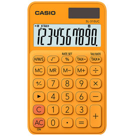 CALCOLATRICE TASCABILE SL-310UC - 10 CIFRE - ARANCIO - CASIO 82863