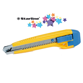 CUTTER CON BLOCCALAMA PREMIUM - 18 MM - 2 LAME INCLUSE - STARLINE STL6705