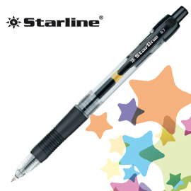 PENNA A SFERA A SCATTO CON INCHIOSTRO GEL  - PUNTA FINE 0,7MM - NERO - STARLINE STL1208