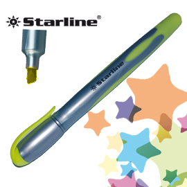 EVIDENZIATORE A PENNA STARLINE - PUNTA SCALPELLO - TRATTO DA 1,0-4,0MM - GIALLO - STARLINE STL1638