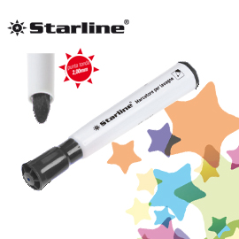 MARCATORE PER LAVAGNE CANCELLABILI STARLINE - PUNTA TONDA 2,0MM - NERO - STARLINE STL1649
