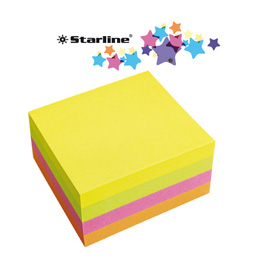 BIGLIETTI ADESIVI CUBO - ASSORTITO NEON - 75 X 75MM - 70GR - 320 FOGLI - STARLINE STL2526