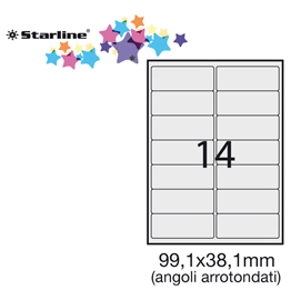ETICHETTA A4 100 FG. STARLINE 99,1X38,1MM STL3044