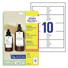 CARTELLINO MICRO-PERFORATO STAMPABILE - LASER - CARTONCINO - 90 X 50 MM - 10 CART/FG - 10 FOGLI A4 - BIANCO - AVERY 101298