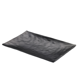 VASSOIO RETTANGOLARE - 24 X 13,8 X 2 CM - MELAMINA - NERO - LEONE 96755