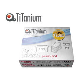 PUNTI UNIVERSALI - 6-4 - ACCIAIO-ZINCO CROMATO - METALLO - TITANIUM - CONF. 1000 PUNTI 72781