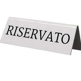 TARGHETTA RISERVATO PER TAVOLI - SECURIT - SET 5 PEZZI 74558