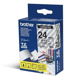 BROTHER - NASTRO - NERO-TRASPARENTE -TZE151 - 24MM X 8MT BROTZE151