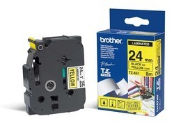 BROTHER - NASTRO -  NERO-GIALLO - TZE651 - 24MM X 8MT BROTZE651