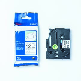 BROTHER - NASTRO - TESSUTO - 12 MM - NERO SU BIANCO - 4M - TZER231 BROTZER231
