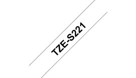 BROTHER - NASTRO CON ADESIVO RESISTENTE - NERO-BIANCO - TZES221 - 9MM X 8MT BROTZES221