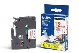 BROTHER - NASTRO - ROSSO-BIANCO -TZE222 -12MM X 8MT BROTZE232