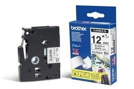 BROTHER - NASTRO LAMINATO FLESSIBILE - NERO-BIANCO - TZEFX231 - 12MM X 8MT BROTZEFX231