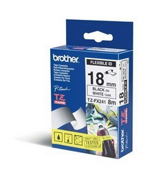 BROTHER - NASTRO LAMINATO FLESSIBILE - NERO-BIANCO - TZEFX241 - 18MM X 8MT BROTZEFX241