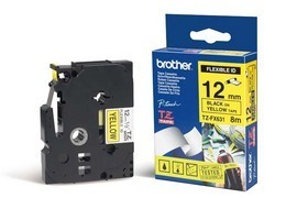 BROTHER - NASTRO LAMINATO FLESSIBILE -  NERO-GIALLO - TZEFX631 - 12MM X 8MT BROTZEFX631