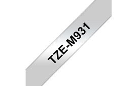 BROTHER - NASTRO METALLIZZATO - NERO-ARGENTO OPACO - TZEM931 - 12MM X 8MT BROTZEM931