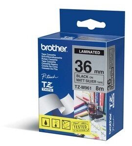 BROTHER - NASTRO METALLIZZATO - NERO-ARGENTO OPACO - TZEM961 - 36MM X 8MT BROTZEM961