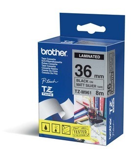 BROTHER - NASTRO METALLIZZATO - NERO-ARGENTO OPACO - TZEM961 - 36MM X 8MT BROTZEM961